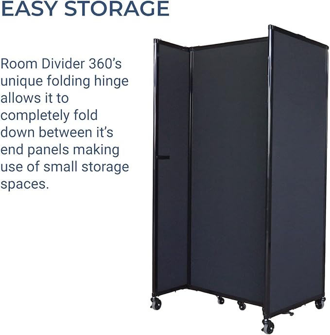 Versare Straightwall Sliding Portable Wall Partition | Freestanding Office Dividers | Locking Wheels | Temporary Room Separator | 7'2'' Wide x 6'10'' Tall Red Fabric Panels