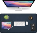 Vine Creations PU Leather Desk Pad, 36" x 20", Non-Slip, Dark Blue