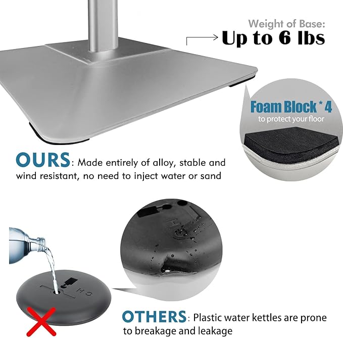 Golemas Sign Stand for Display, 11lbs Integrated Rod Heavy Duty Pedestal Floor Signage Stand Holder, for Outdoor or Indoor Advertising (11 x 17, Silver)