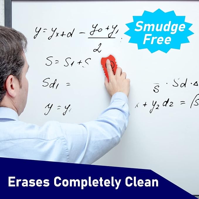 Dry Erase Eraser Magnetic Whiteboard Eraser 2 Pack White Board Cleaner, Dry Erase for Whiteboard, Chalkboard and Glass (Colors May Vary)