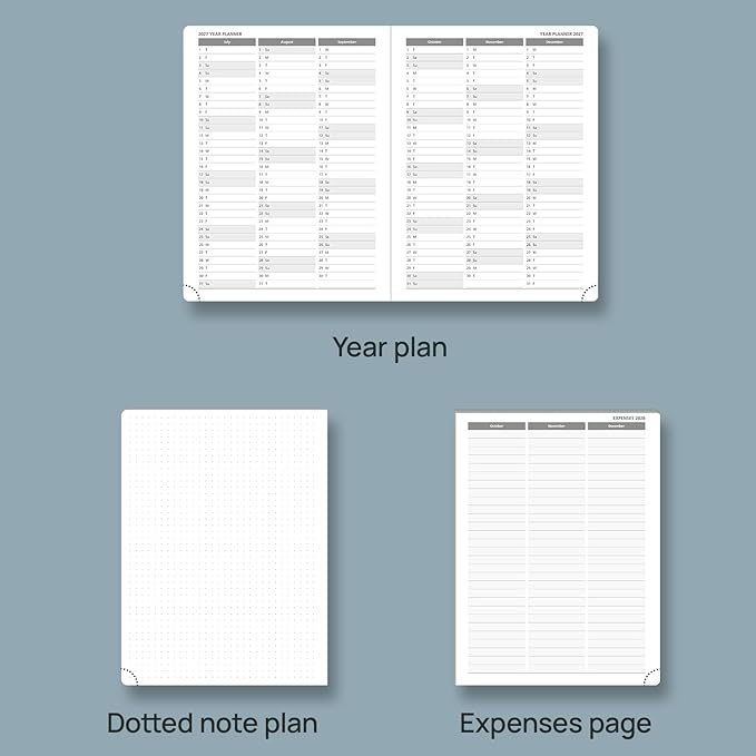 POPRUN 2026 Planner (Medium - 6.5'' x 8.5'') - 2026 Weekly Calendar ((Jan. 2026 - Dec. 2026) with Hourly Time Slots, Weekly/Monthly Appointment Book for Time Management - Leather Soft Cover - Purple