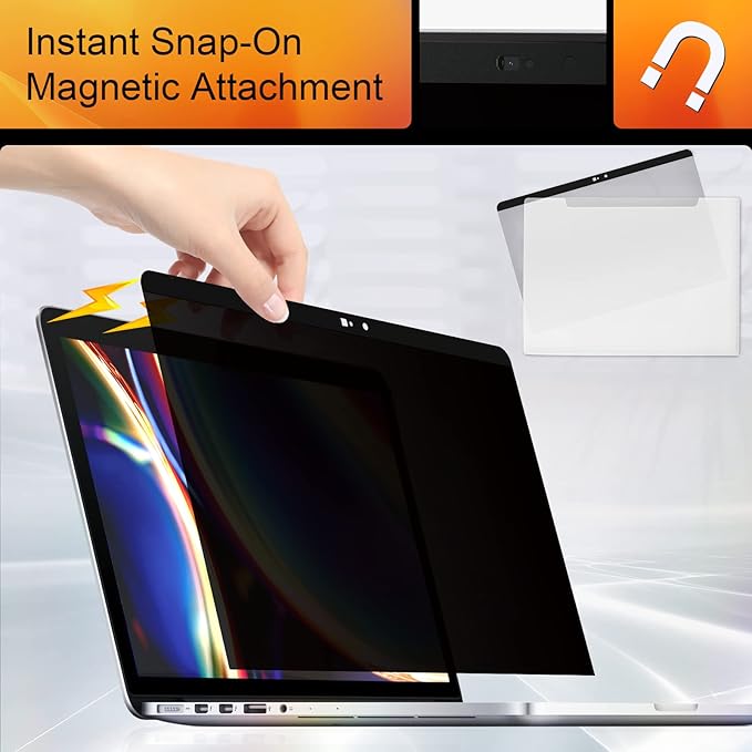 Magnetic Privacy Screen MacBook Pro 13 Inch (2012-2015), Removable Anti Blue Light Glare Filter Laptop Privacy Screen Protector with Camera Cover for Apple Mac 13''