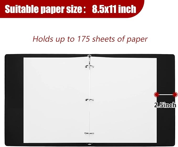 Vienrose 3 Ring Binder 1 Inch Round Rings with Linen Fabric Cover, Fits 8.5 x 11 Inch Paper, Durable Organizer for School, Office, Home, Recipes (2 Pack,Darkgrey)