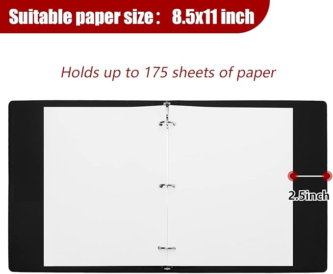 Vienrose 3 Ring Binder 1 Inch Round Rings with Linen Fabric Cover, Fits 8.5 x 11 Inch Paper, Durable Organizer for School, Office, Home, Recipes, Darkgrey