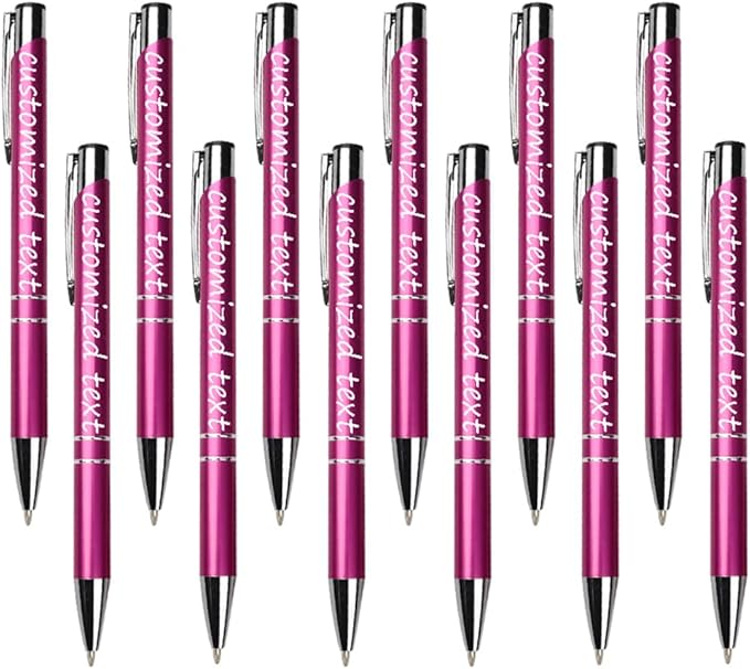 Yucold Customized ballpoint pens in bulk, personalized ballpoint pens with free engraving, for use in companies, enterprises, graduation anniversaries (Rose pink,13)