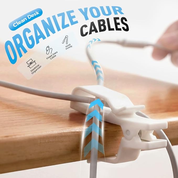 Movable Cord Holder for Nightstand, 2026 New Upgrade Cord Organizer Holder, Cable Organizers USB Cable Holder Wire Organizer Cord Clips, Cable Hider for Home, Office,Cubicle Accessories (9, Black)