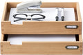 KIRIGEN Wood Desk Organizer Set of 2 Stackable Paper Tray Desktop Document Storage Wooden Letter Trays 2TTP-NA