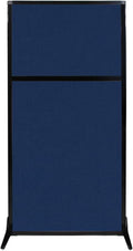 Versare Workstation Partition | Portable Wall Divider | Modern Office Cubicle | Free Standing Privacy Screen | Flexible Work Space | 33" x 70" Navy Blue Fabric Panels