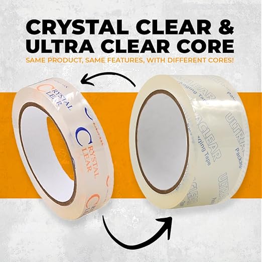 WOD CST22CC Crystal Clear See-Through Packing Tape – 2 inch x 110 yds. for Carton Sealing Mailing, Shipping, and Protection, Label Covering, Lamination, and Outdoor Uses.