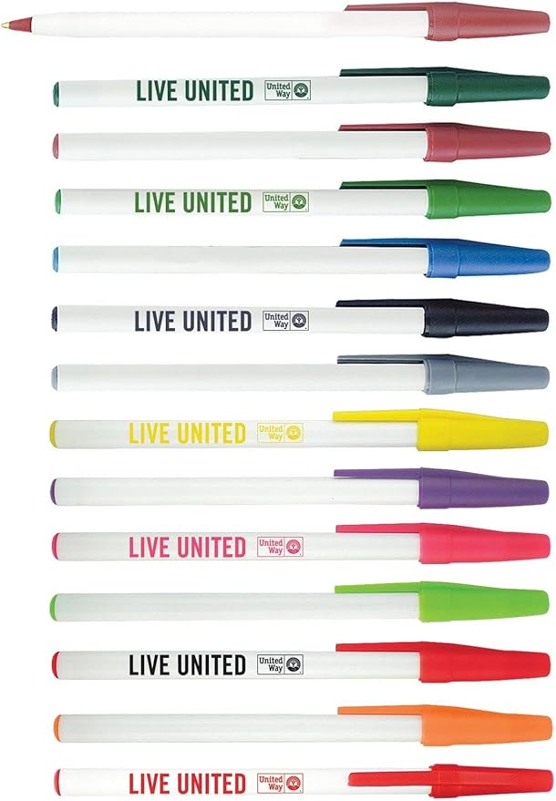 SyPen Personalized Stick Pens With your Custom Logo or Text-500 Pack Bulk-for Businesses, Parties, and Events, Custom Printed Slim Ballpoint Pens with Cap, Red, Black Ink