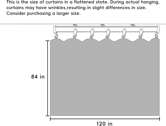 hoeflife Room Divider Curtains Blackout Floor to Ceiling Curtain with Hook Wall Mount Sliding Door Curtains Ceiling Mount Extra Wide Curtain Wall Divider for Room Separation(Light Grey,W120 x H84 in)