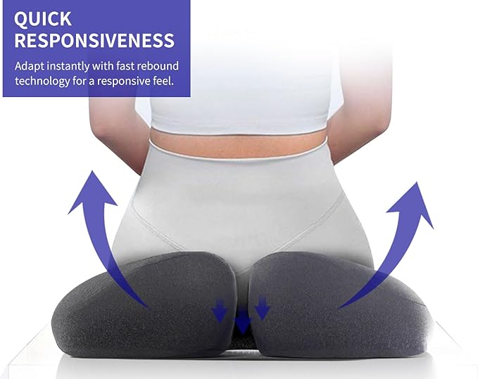 Pubemy SupremeComfort X-Large Gel Infused High Density Foam Seat Cushion for Office Chair, Kitchen Chair, Car Seats- Elevate Your Seating Experience -Pressure Sore and Tailbone Pain Relief
