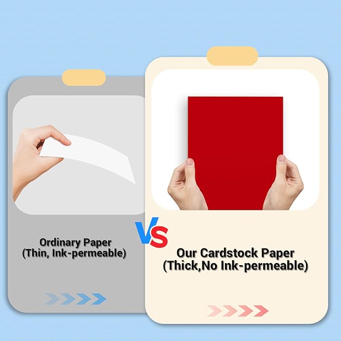 Cardstock Paper, 5 Colors Colored Cardstock 8.5x11, 120 Sheets Card Stock, 200GSM Thick Printer Paper 8.5x11, Colored Card Stock Paper for Greeting Cards, DIY Cards, Wedding Invitation, Postcards
