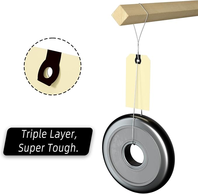 INNOVART Shipping Tags - Double Wired 4 1/4" x 2 1/8", Manila Wire Tags with Reinforced Eyelet, Case of 1000