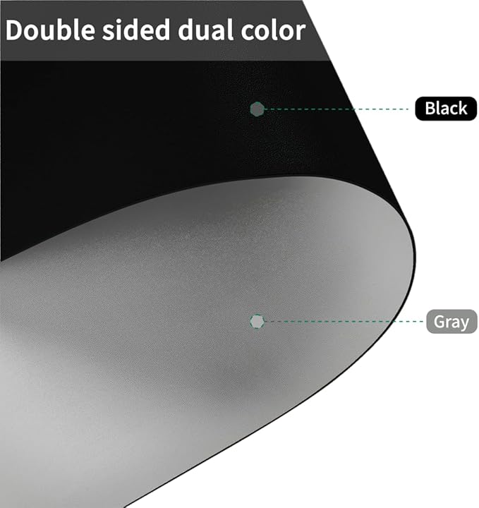 Zinkooat Table Pad - Used for Square Table Waterproof and Easy to Clean Good Flatness Easy to Used for Dining Table(Black+Gray 46x46)