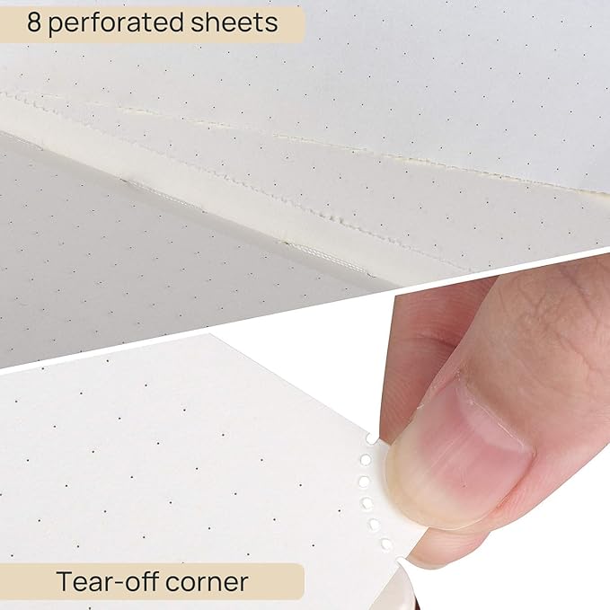 POPRUN Spiral Dotted Journal Notebook, [A5-5.75'' x 8.25''] - 120 GSM Thick Paper, 141 Numbered Pages, Hardcover for Men & Women with Pocket, Index Tabs, 8 Perforated Sheets, Haze Blue