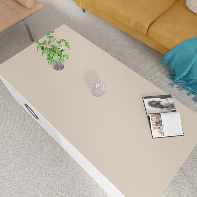 Zinkooat Large Desk Mat - 24x36 Inch Waterproof Anti Overflow Can Cover Up Defects Protect The Surface of Furniture from Scratches Can Be Used for Office Coffee Table Dorm(Off White+Light Gray 24x36)