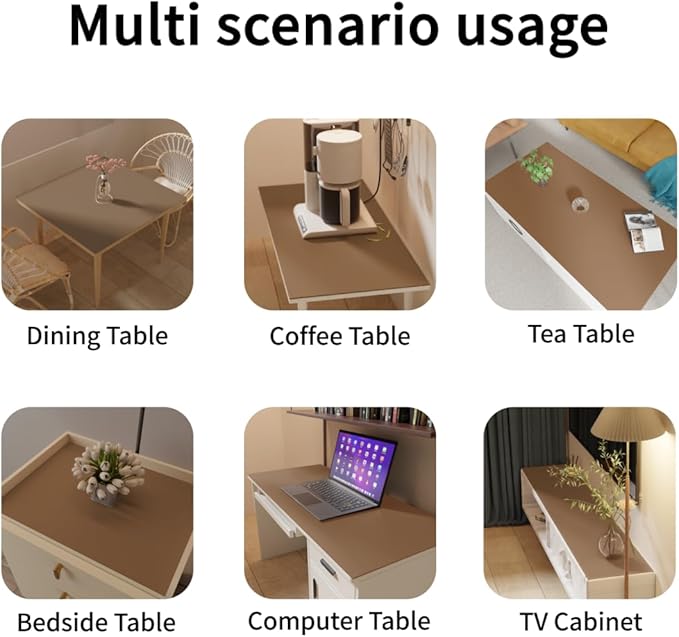 Zinkooat Table Protector Pad for Dining Room Table - Can Be Used On Both Sides Waterproof and Easy to Clean Good Flatness Used for Dining Table(Mud Color+Champagne Gold 46x96)