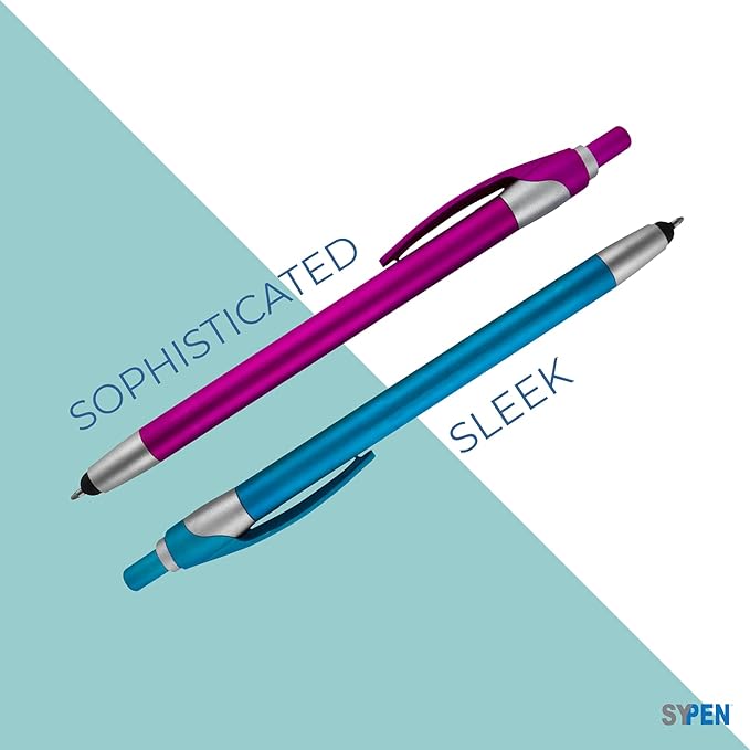 Personalized With your Custom Logo or Text Pens-Pack of 450- for Marketing, Parties, and Events, 2 in 1 Capacitive Stylus & Ballpoint Pen Compatible With Touchscreen Devices, Black Ink, Red Pens
