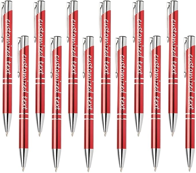Yucold Customized ballpoint pens in bulk, personalized ballpoint pens with free engraving, for use in companies, enterprises, graduation anniversaries (Red,78)