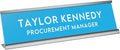 Custom Engraved Desk Plate | Personalized with your Name and Title | Perfect Decor for Office, Business, or Home | Multiple Font and Color Options | 2x8" or 2x10" (Baby Blue w/White Letters, 2x8")