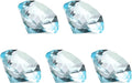 PATIKIL 5 Pcs Diamond Crystal Paperweight, 30mm / 1.18 Inch Crystal Paperweight Paper Weight for Home Office Desktop Table Decor Wedding Party Jewelry Ornaments, Lake Blue