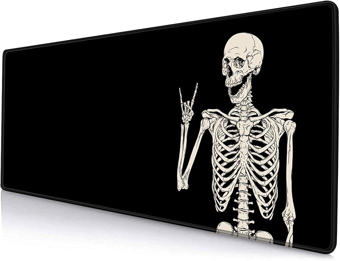 Armanza Large Mouse Pad, Extended Gaming Mousepad, Non-Slip Rubber Base Keyboard Mouse Mat Desk Pad for Gamer, Laptop, Office & Home, 31.5 x 11.8 in, Black Skull