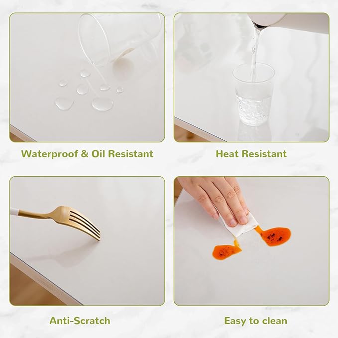 Eisdroma 42 x 66 Inch Clear Table Cover Protector, Clear Table Protector for Dining Room Table, 1.5mm Plastic Table Cover, Waterproof Table Pad for Kitchen, Office