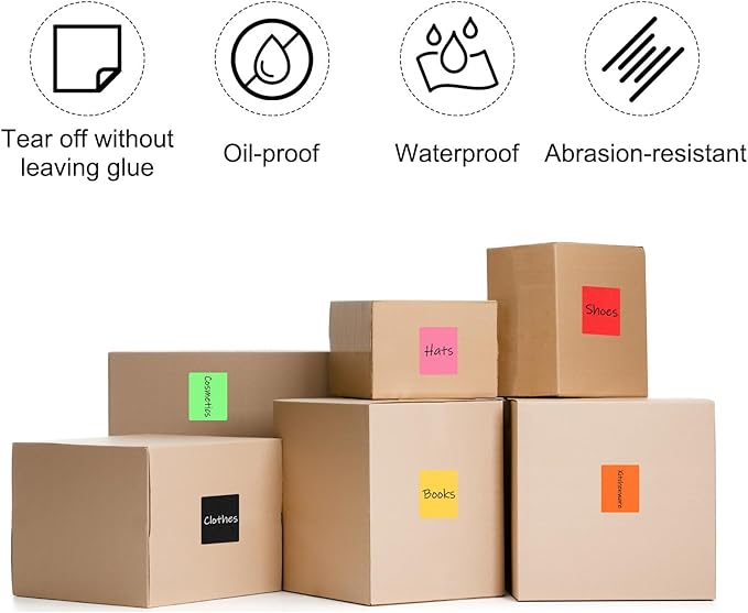 PATIKIL 2 x 3 Inch Rectangle Inventory Color Coding Labels 1 Roll, Square Self-Adhesive Inventory Label Stickers for Office Home Organization Name Tags, 250 Per Roll, Yellow