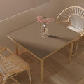 Zinkooat Table Protector for Dining Room Table - Can Be Used On Both Sides Waterproof and Easy to Clean Good Flatness Used for Dining Table(Mud Color+Champagne Gold 54x54)