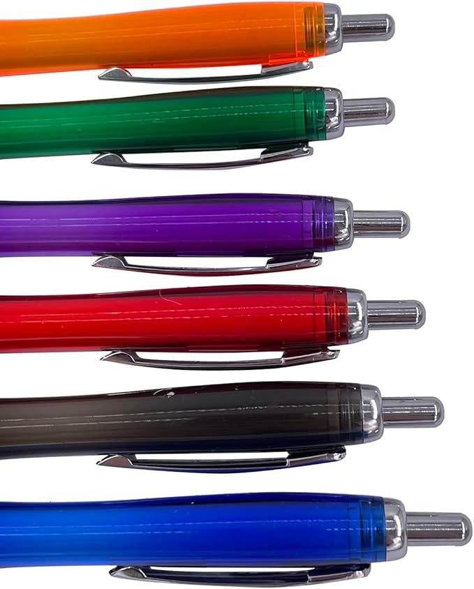HEYZARDA Personalized Pens with Name Custom Text Logo Retractable Customized Ballpoint Pens for Church Office Business 100 Pcs, Orange