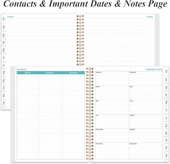 2026 Daily & Monthly Planner - One Page Per Day, Daily Planner from January 2026 - December 2026, Planner 2026 with 12 Monthly Tabs, 8.5" x 11", Blue Watercolor