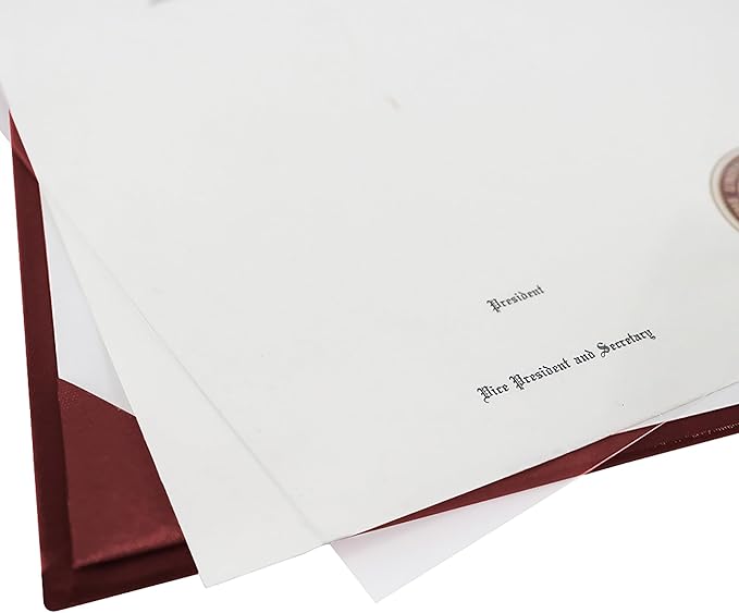 GraduationMall 8.5"x11" Smooth Padded Diploma Cover Certificate Holder Maroon,6-Packs