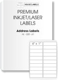 HOUSELABELS 20-up Shipping Labels (4" x 1") for Laser and Inkjet Printers, 700 Sheets