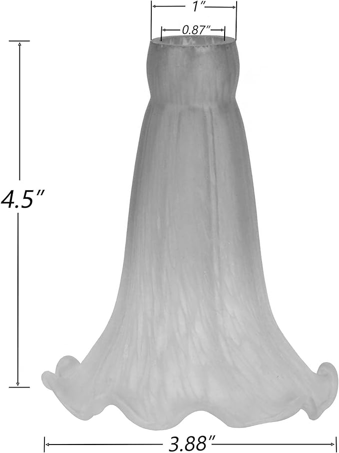 Bieye LS01S Lily Flower Blown Glass Lampshade (Orange White, Opening I.D. 0.87" x O.D. 1")