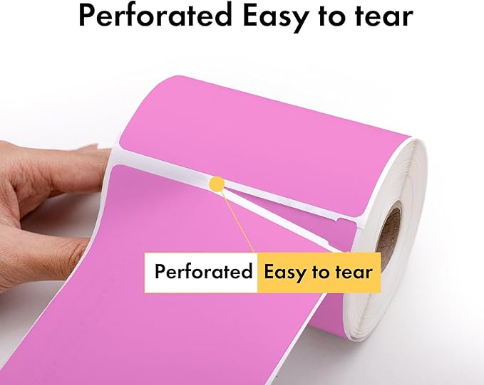 HOUSELABELS 2.25" x 1.25" Pink Address Labels on 1" Core Compatible with Zebra and Rollo Printers, 20 Rolls / 1,000 Labels per Roll