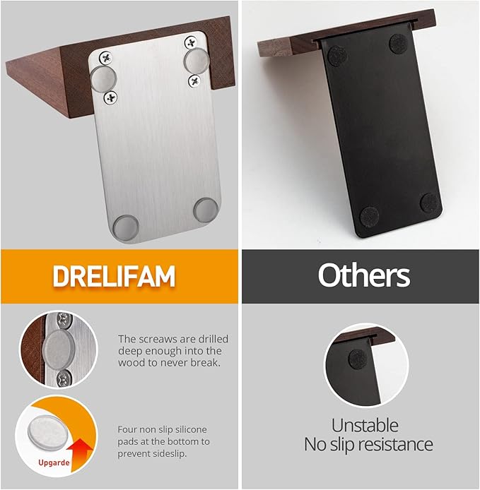 DRELIFAM Wood Handmade Heavy Duty Bookends for Shelves Decorative Book Ends to Hold Books for Office