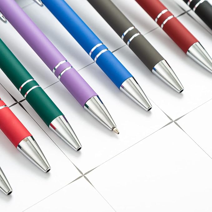 HEYZARDA Personalized Pens with Name Text Logo Custom Ballpoint Pen for Business Office Events with Stylus for Touchscreen 50 Pcs Yellow