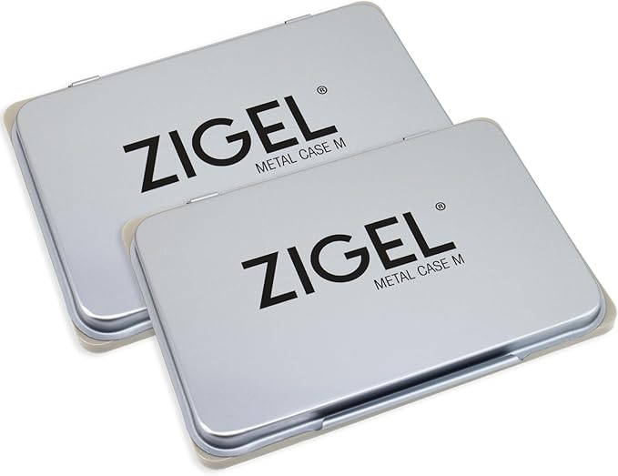 2 Pack Metal Case Stamp Pad Medium Size, Dark Yellow Color - Size: 3" x 4" - Choose from 15 Ink Colors
