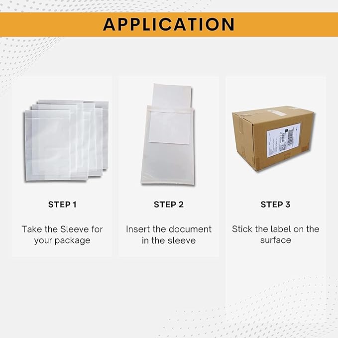 300 Pack 6"x9" Shipping Label Sleeves – Clear Self-Adhesive Packing Slip Pouches, Waterproof Packing List Envelopes – Ideal for Shipping Documents, Mailing Labels, Invoices & Packing Slips