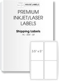 HOUSELABELS 4-up Shipping Labels (3-1/2" x 5") for Laser and Inkjet Printers, 2300 Sheets