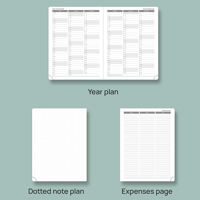 POPRUN Planner 2025-2026 (Medium - 6.5'' x 8.5'') Academic Weekly Calendar (July 2025 - June 2026) with Hourly Time Slots, Monthly Tabs, 100GSM Thick Papers, Leather Soft Cover - Pink