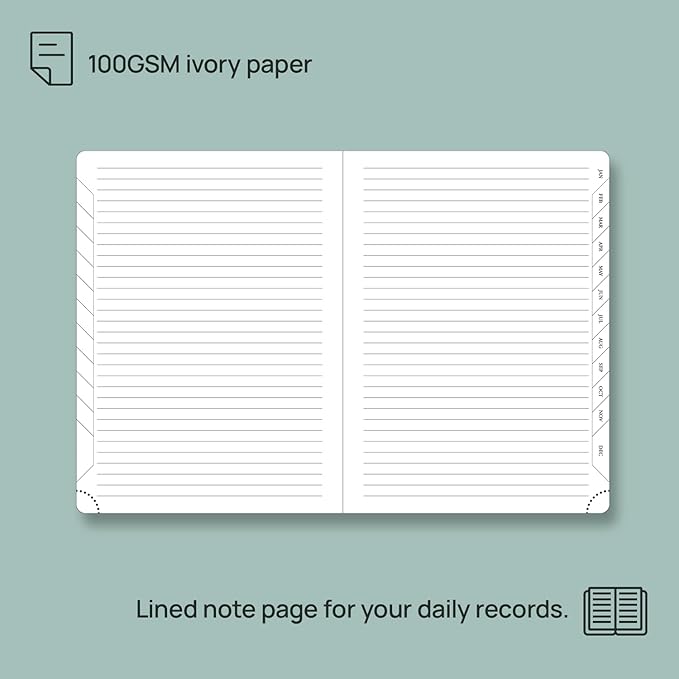 POPRUN 2025-2026 Monthly Planner (A5 8.5" X 6.25"), 18-Month Calendar Book (Jul.25 - Dec.26) with Monthly Tabs, Hardcover, Inner Pocket, 100GSM Thick Paper -Black
