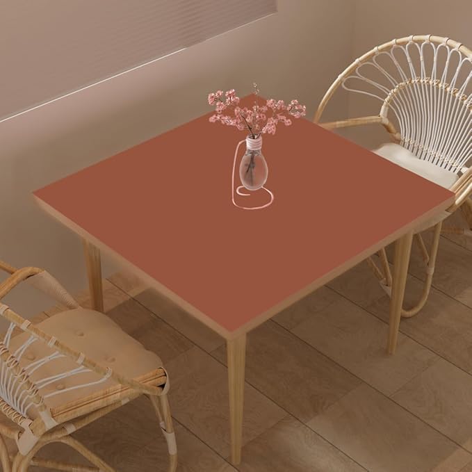 Zinkooat Leather Table Cover,1.8mm Thick,40x40 Inch Table Protector,Table Protector for Dining Room Table,Dining Table Cover,Table Cover Protector.(Brown+Gray,40x40)