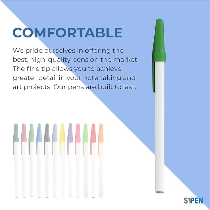 SyPen Personalized Stick Pens With your Custom Logo or Text-500 Pack Bulk-for Businesses, Parties, and Events, Custom Printed Slim Ballpoint Pens with Cap, Yellow, Black Ink