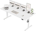 Agilestic Electric Standing Desk, Extra Large 71 x 31.5 Inches Height Adjustable Desk, Sit Stand Up Workstation for Home Office, Ergonomic Rising Gaming Computer Table with Memory Preset,White