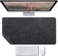Bright Stone Felt Desk Mat,Non-Slip Mouse Pad, 35.4"x15.7" Office Supplies Desk Protector, Desk Accessories for Home and Office (Black)