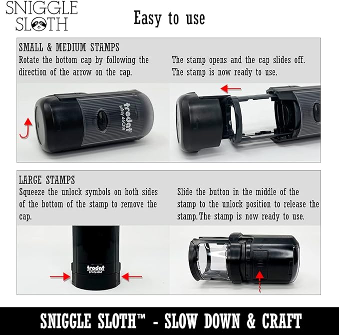 Thank You in Heart Self-Inking Rubber Stamp Ink Stamper for Stamping Crafting Planners - 1 Inch Medium - Black Ink