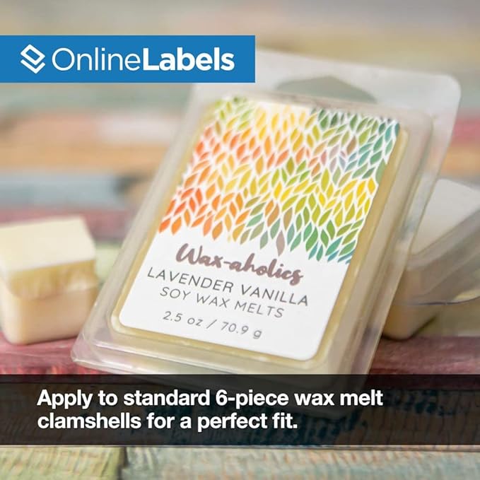 3 x 2 Rectangle Labels - Permanent, White Matte - Wax Melt, Soap, Address Labels - Pack of 250 Labels, 25 Sheets - Inkjet/Laser Printers - Online Labels