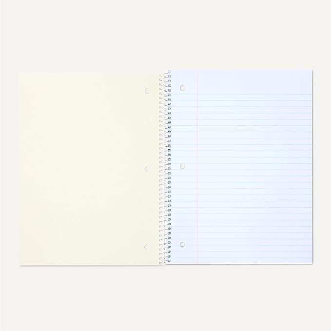 Amazon Basics College Ruled Spiral Notebook, 70 Sheets, 7-1/2" x 10-1/2", 3 pack, Assorted Pastel Solid Colors
